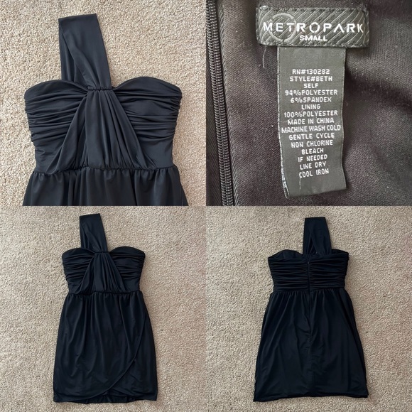 One-Shoulder Ruched Black Mini Dress🖤 - Picture 3 of 3